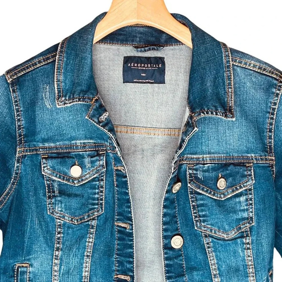 Aeropostal Medium Wash Denim Jacket - Picture 3 of 14